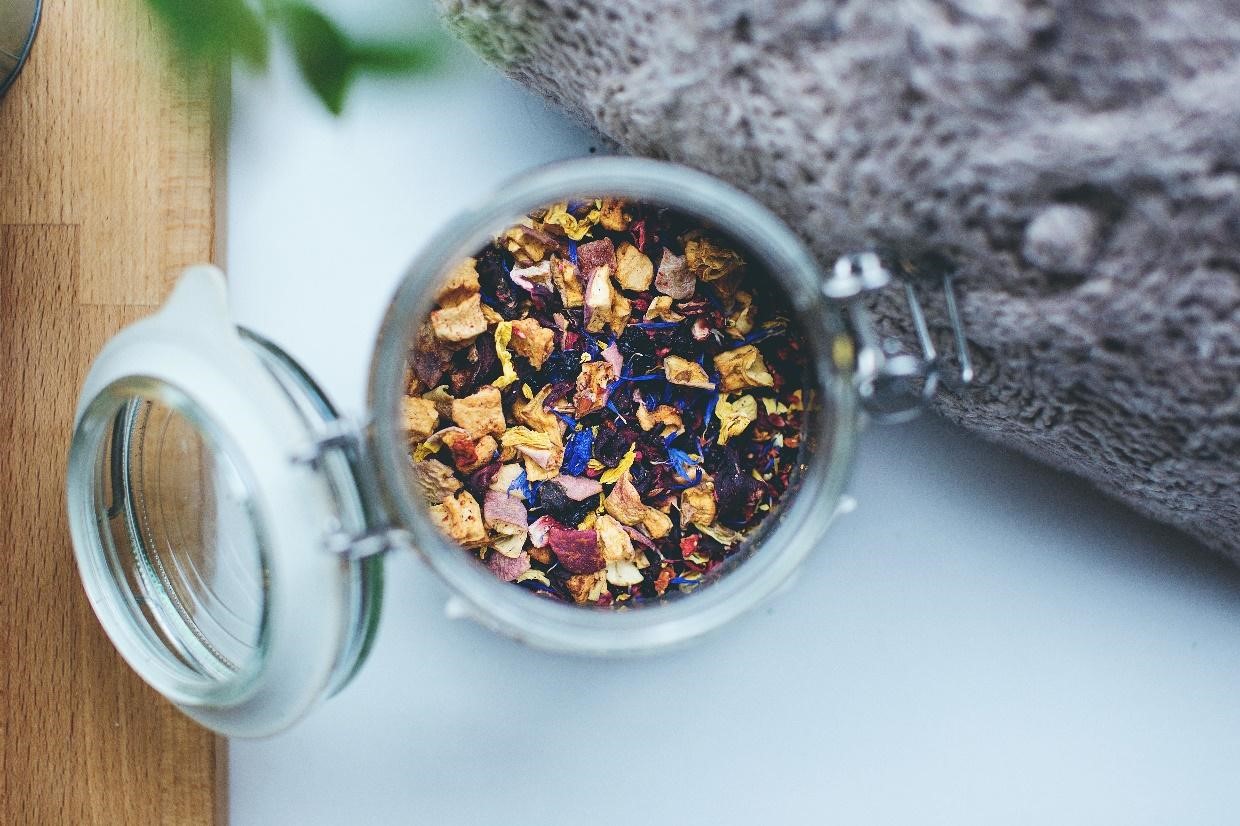 Potpourri in glass container